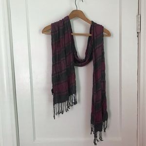 Purple and grey scarf